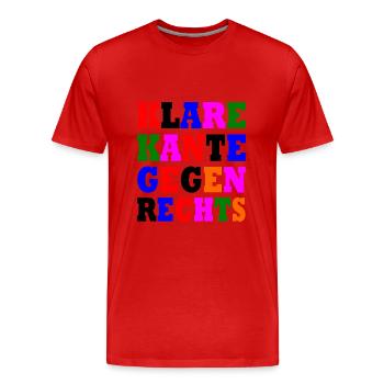 klare kante gegen rechts - Männer Premium Bio T-Shirt - Rot - Vorne - Damien (186cm)