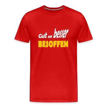Gut Besoffen Alkohol - Männer Premium Bio T-Shirt - Rot - Vorne - Damien (186cm)
