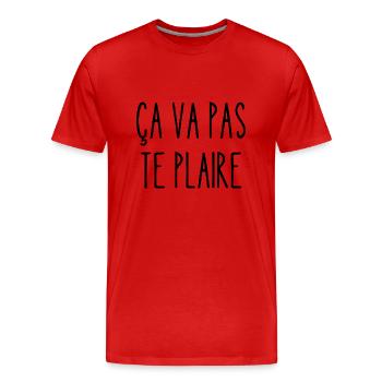 ça va pas te plaire - T-shirt bio Premium Homme - rouge - Devant - Damien (186cm)