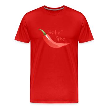 Hot n Spicy - Men's Premium Organic T-Shirt - red - Front - Damien (186cm)