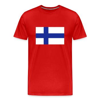 Finlande - T-shirt bio Premium Homme - rouge - Devant - Damien (186cm)