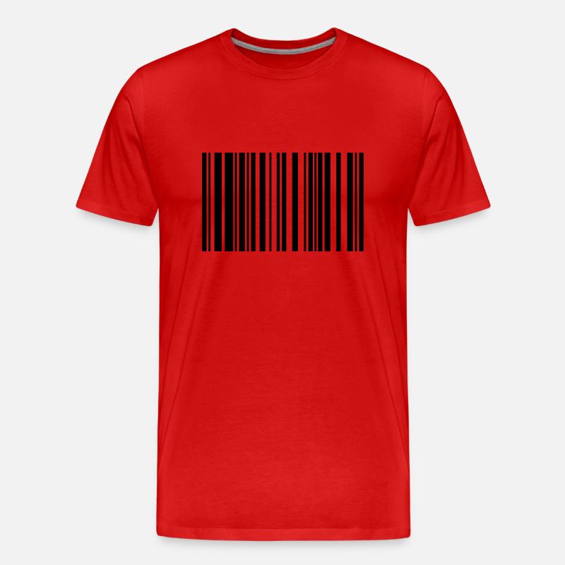 Barcode - Men's Premium Organic T-Shirt - red