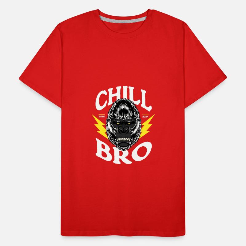Gorilla Monkey Chill Bro - Cooler Gorilla Männer Premium Bio T-Shirt