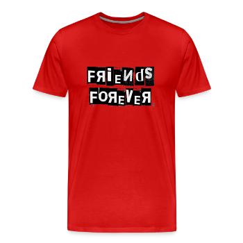 friends forever 3D - Männer Premium Bio T-Shirt - Rot - Vorne - Damien (186cm)
