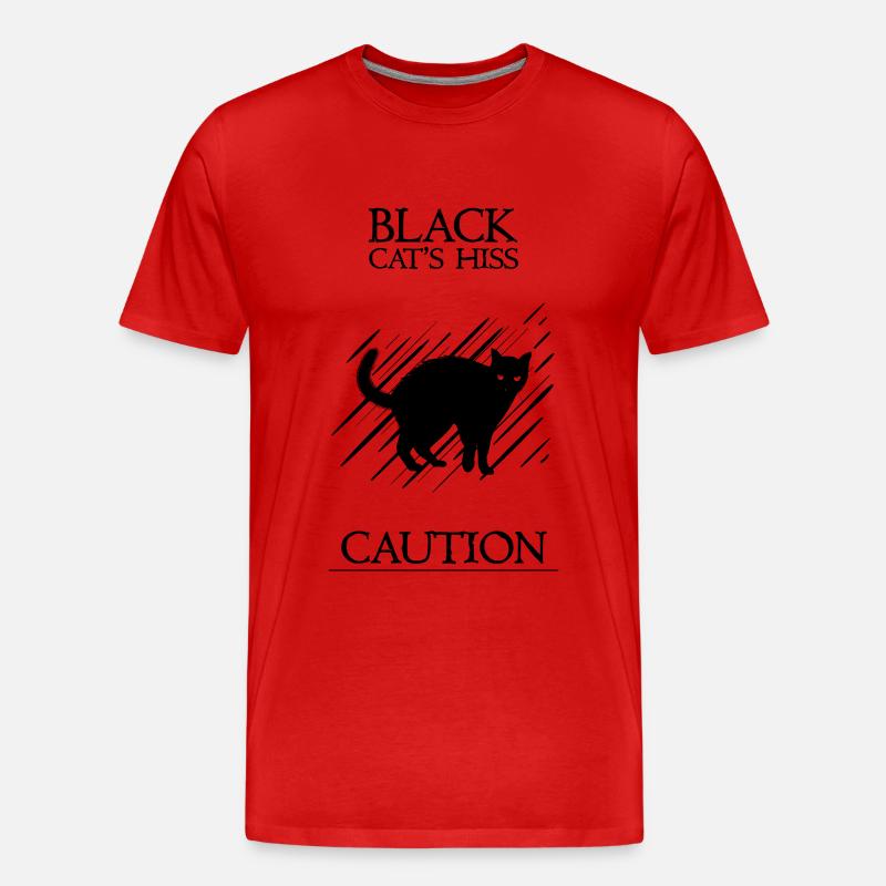 schwarze Katze - Männer Premium Bio T-Shirt - Rot