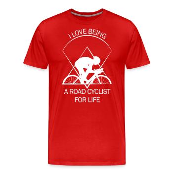 Racer - Men's Premium Organic T-Shirt - red - Front - Damien (186cm)
