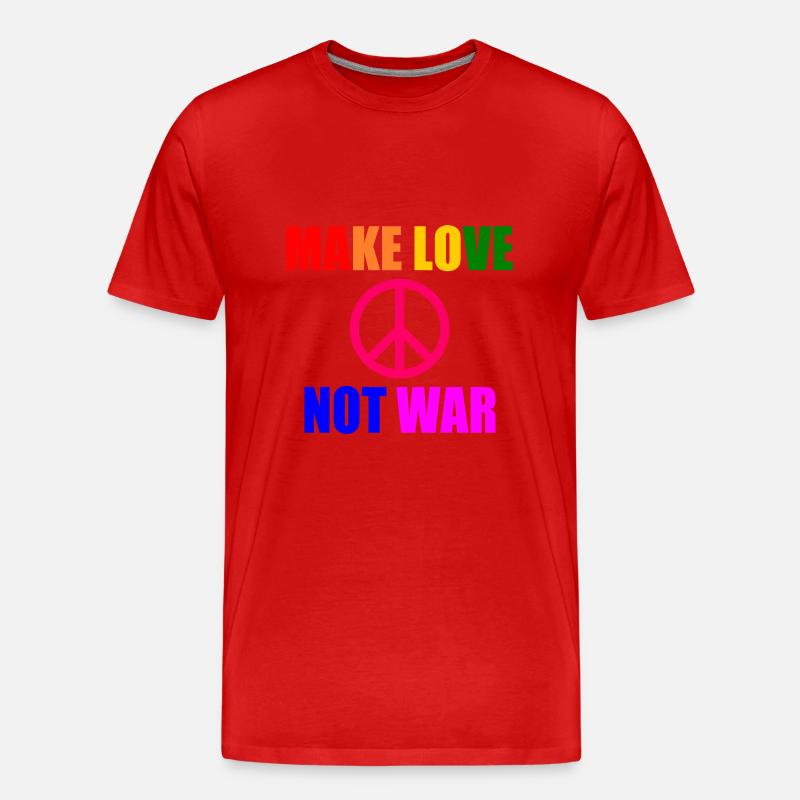 Make love not war - Männer Premium Bio T-Shirt - Rot