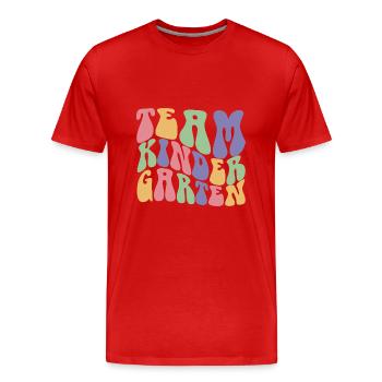 Team Kindergarten Cool Pre-K Teacher & Pupils Gift - Men's Premium Organic T-Shirt - red - Front - Damien (186cm)