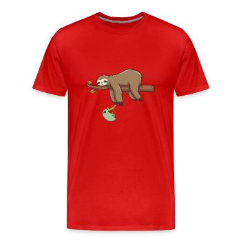 alpinklettern klettersteig via ferrata klettern - Männer Premium Bio T-Shirt - Rot - Vorne - Damien (186cm)