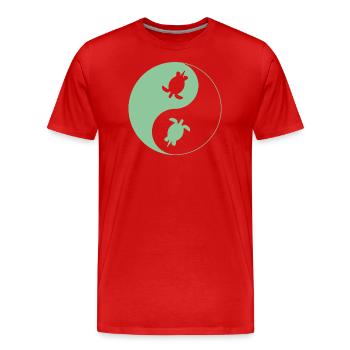 Schildkröte yin yang - Männer Premium Bio T-Shirt - Rot - Vorne - Damien (186cm)