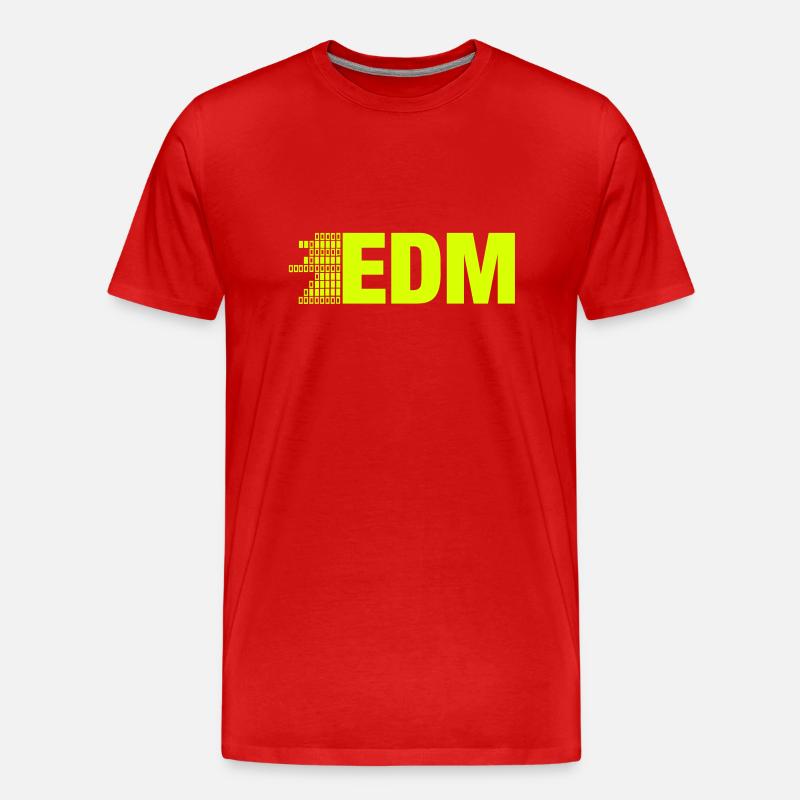 ELECTRO,DUBSTEP,EDM,MUSIC,DANCE,ELECTRONIC,MINIMAL - Männer Premium Bio T-Shirt - Rot
