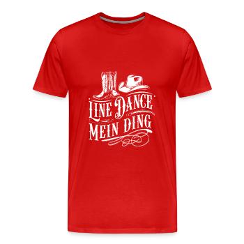 Line Dance Gruppe Training mein Tanzsport - Männer Premium Bio T-Shirt - Rot - Vorne - Damien (186cm)