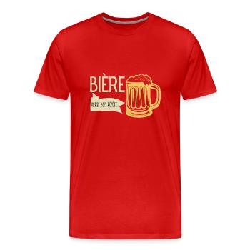 bière - T-shirt bio Premium Homme - rouge - Devant - Damien (186cm)