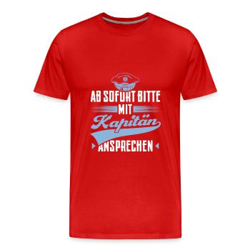 Kapitän Bootsbesitzer Bootsfahrer Geschenk - Männer Premium Bio T-Shirt - Rot - Vorne - Damien (186cm)