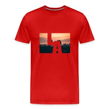 Los Angeles Coucher de soleil - T-shirt bio Premium Homme - rouge - Devant - Damien (186cm)