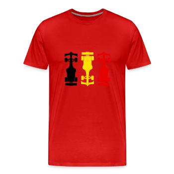 Formula Belgium Formula Racing Belgium Flag - Men's Premium Organic T-Shirt - red - Front - Damien (186cm)