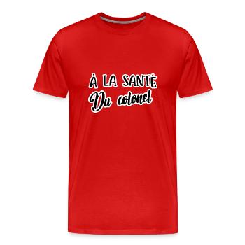 à la santé du colonel - T-shirt bio Premium Homme - rouge - Devant - Damien (186cm)