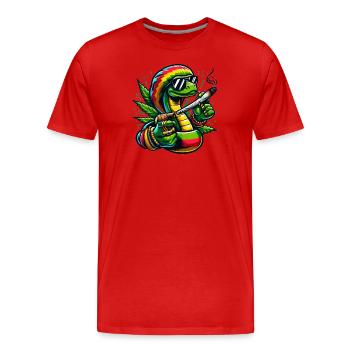 Jamaïcain Stoner Cobra - T-shirt bio Premium Homme - rouge - Devant - Damien (186cm)