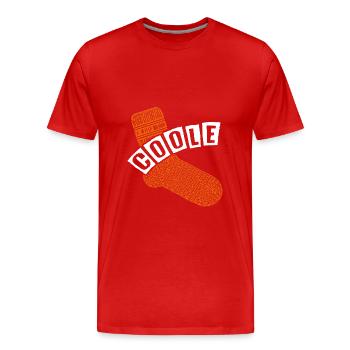 Coole Socke - lustiges Motivationsdesign - Männer Premium Bio T-Shirt - Rot - Vorne - Damien (186cm)