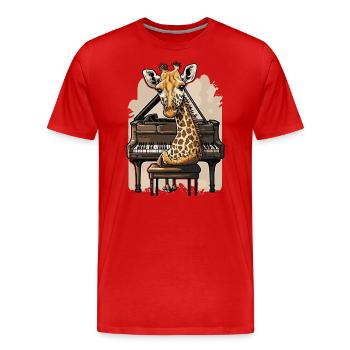 Girafe mélodique - T-shirt bio Premium Homme - rouge - Devant - Damien (186cm)