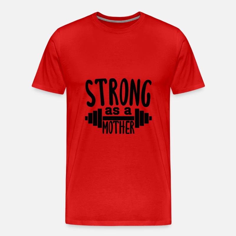 Stark wie eine Mutter - Männer Premium Bio T-Shirt - Rot