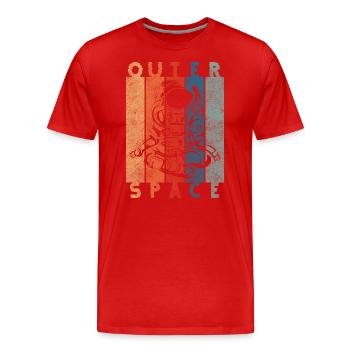 Astronaut Planet Cosmos - Men's Premium Organic T-Shirt - red - Front - Damien (186cm)