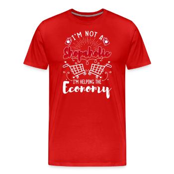 Shopping Woman Shopping Queen Money - Men's Premium Organic T-Shirt - red - Front - Damien (186cm)