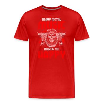 Heavy Metal Rock Guitare Metalcore - T-shirt bio Premium Homme - rouge - Devant - Damien (186cm)