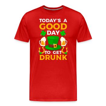 Ireland Shamrock Holidays Celtic - Men's Premium Organic T-Shirt - red - Front - Damien (186cm)