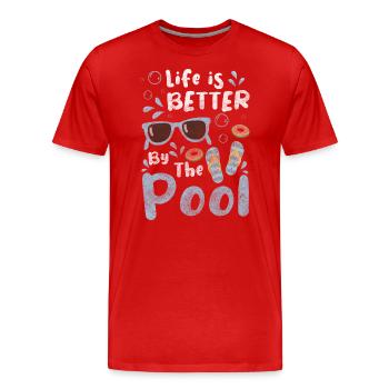 Swimming Swimmer Hobby Outdoor pool - Men's Premium Organic T-Shirt - red - Front - Damien (186cm)