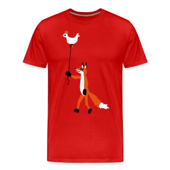 Fuchs und Henne - Männer Premium Bio T-Shirt - Rot - Vorne - Damien (186cm)