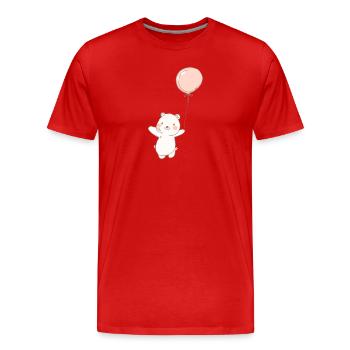 Teddybär, süßer Teddybär Ballon - Männer Premium Bio T-Shirt - Rot - Vorne - Damien (186cm)