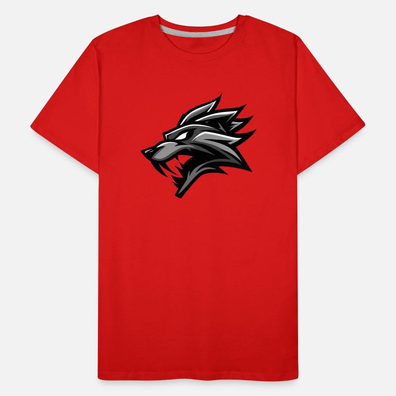 wolf emblem, wolf logo, wolf head Men's Premium Organic T-Shirt
