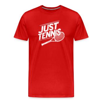 Just Tennis, Racket Logo, Tennis Court - Men's Premium Organic T-Shirt - red - Front - Damien (186cm)