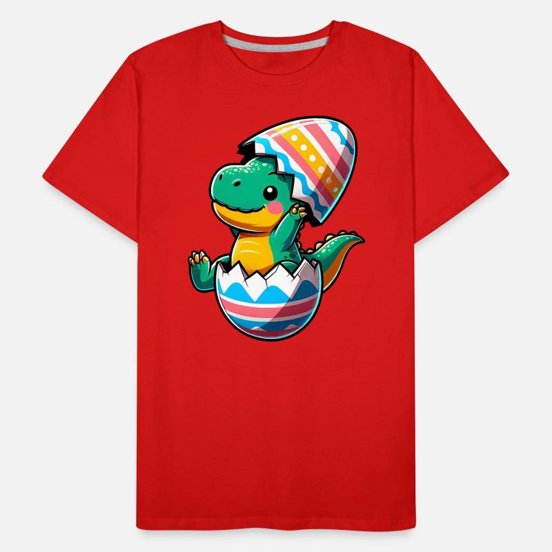 T-Rex Dino as Easter Egg, Clumsy Eggshells Men's Premium Organic T-Shirt