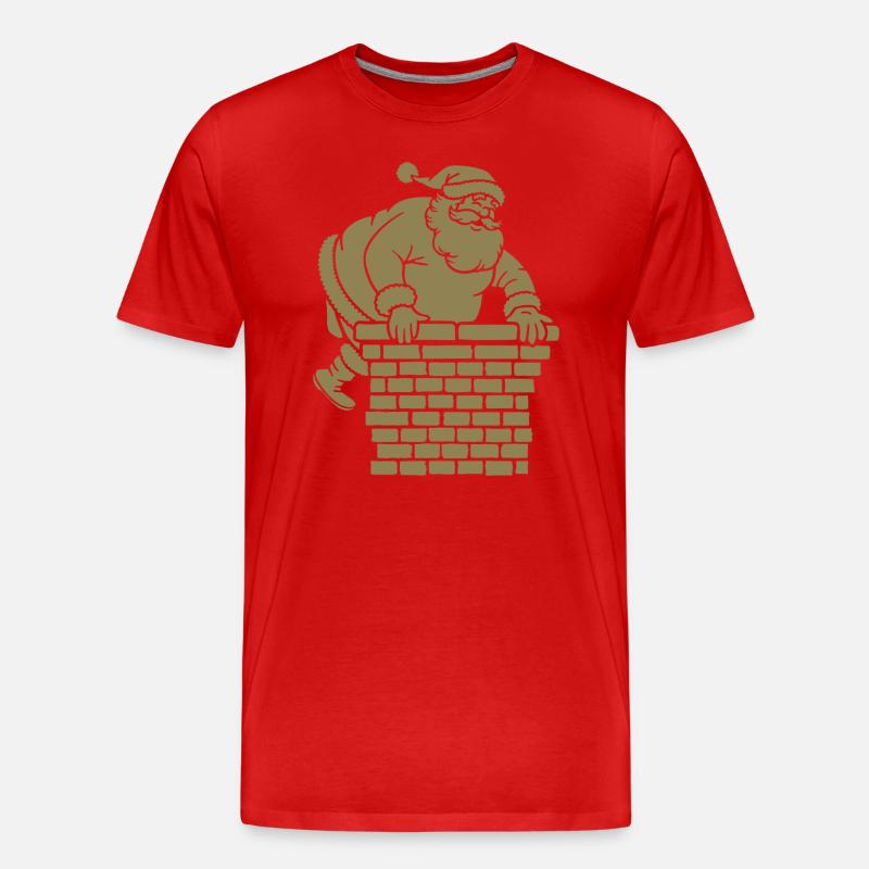 Weihnachtsmann Silhouette Minimalistisch - Männer Premium Bio T-Shirt - Rot