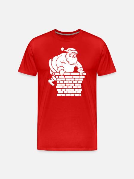 Weihnachtsmann Silhouette Minimalistisch - Männer Premium Bio T-Shirt - Rot
