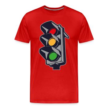 Ampel - Männer Premium Bio T-Shirt - Rot - Vorne - Damien (186cm)