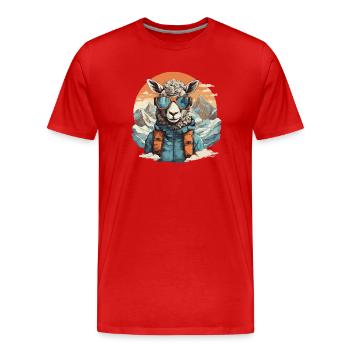 Coolness in den Bergen mit Skibrille - Männer Premium Bio T-Shirt - Rot - Vorne - Damien (186cm)