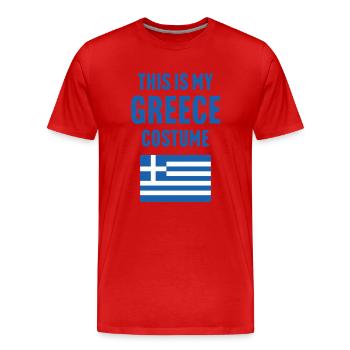 Ce costume de ma Grèce - T-shirt bio Premium Homme - rouge - Devant - Damien (186cm)