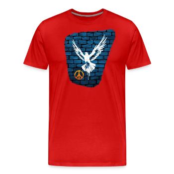 Dove of Peace - Men's Premium Organic T-Shirt - red - Front - Damien (186cm)