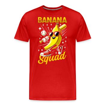 Retro Banane Neuheit Männer Frauen Kinder Lustige Banane - Männer Premium Bio T-Shirt - Rot - Vorne - Damien (186cm)