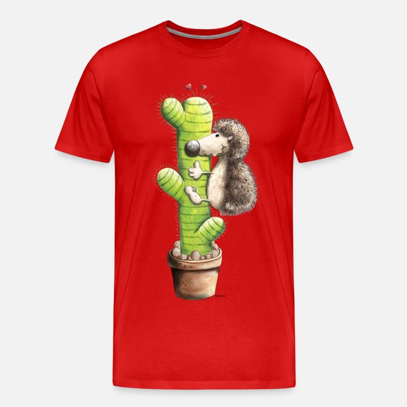 Igel in Love - Männer Premium Bio T-Shirt - Rot
