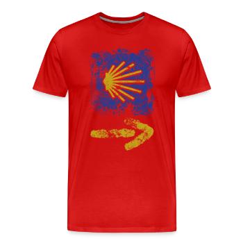 Buen Camino - Camino de Santiago - Pèlerinage - Santiago - T-shirt bio Premium Homme - rouge - Devant - Damien (186cm)