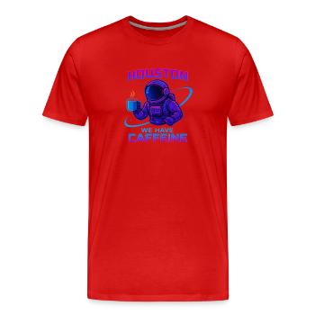 Houston, nous avons de la caféine - T-shirt bio Premium Homme - rouge - Devant - Damien (186cm)