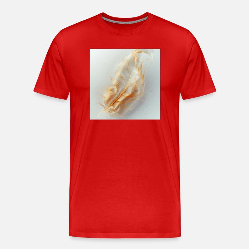 Ätherische Feder leuchtend – Symbol des Lichts - Männer Premium Bio T-Shirt - Rot