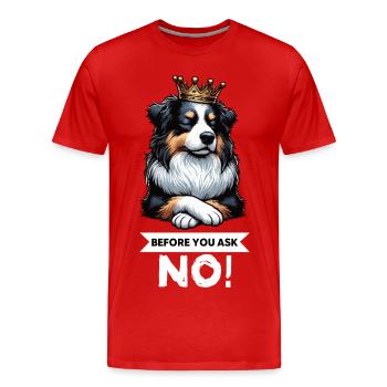 Avant de demander aux Australian Shepherds Aussie Aussies - T-shirt bio Premium Homme - rouge - Devant - Damien (186cm)
