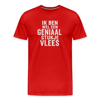 Faute de frappe géniale sur un truc de viande - T-shirt bio Premium Homme - rouge - Devant - Damien (186cm)