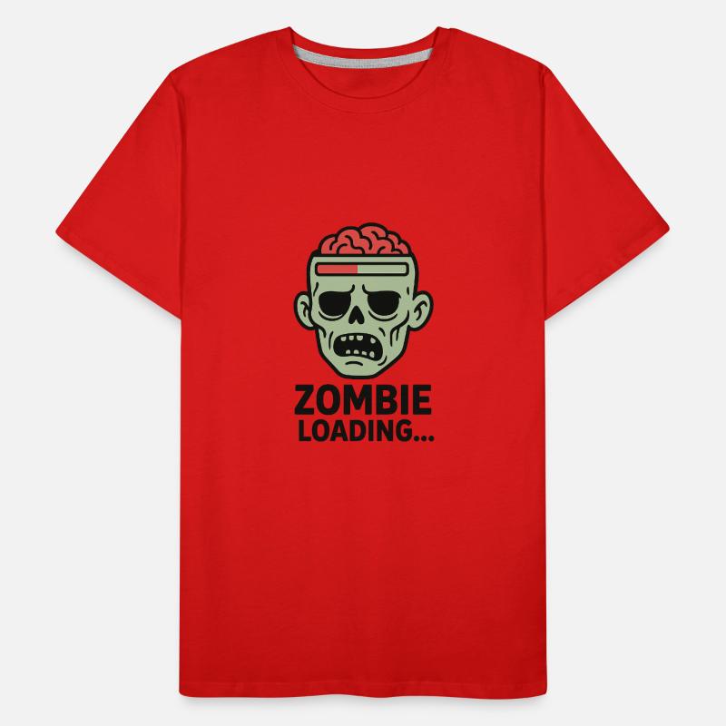 Zombie Loading Skull Graphic Men's Premium Organic T-Shirt