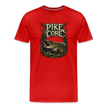 Pêche au brochet à noyau de brochets - T-shirt bio Premium Homme - rouge - Devant - Damien (186cm)